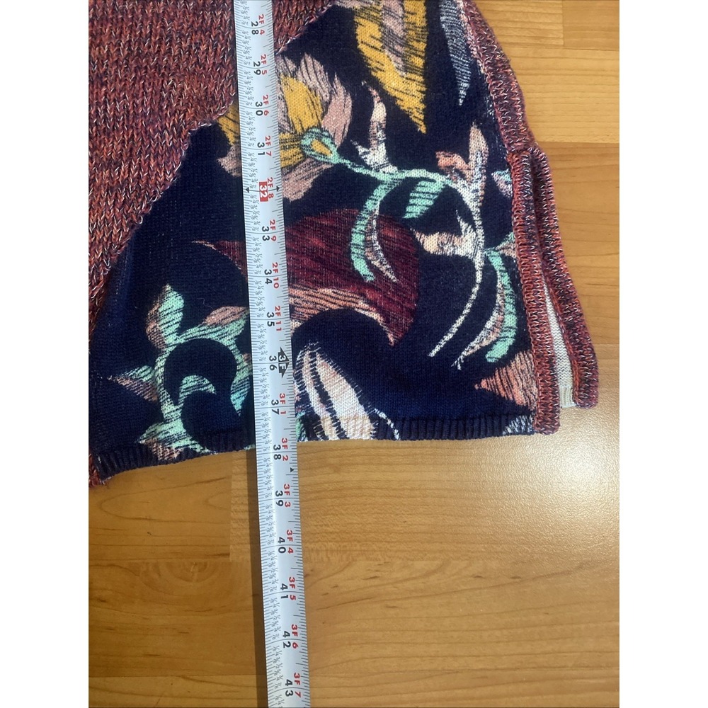 Moth Anthropologie Size Medium Duster Cardigan Sweater Open Long Blue‎ Floral - Picture 9 of 11